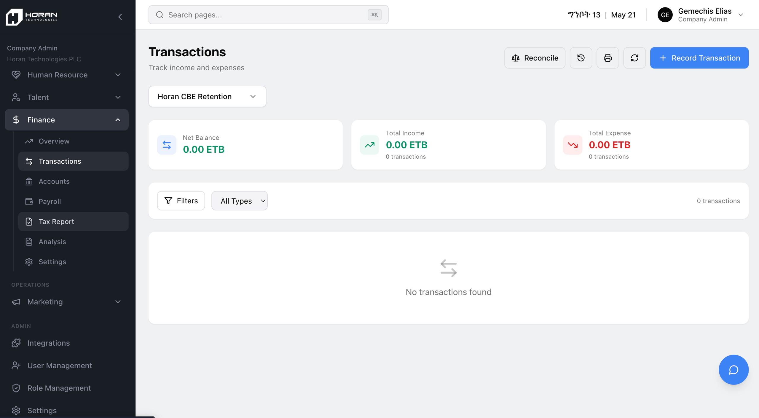 Horan ERP feature overview and system capabilities